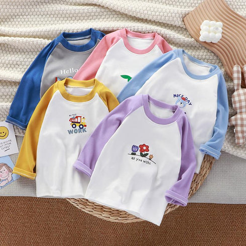 Children's Backing Shirt Long Sleeve Warm Pullover